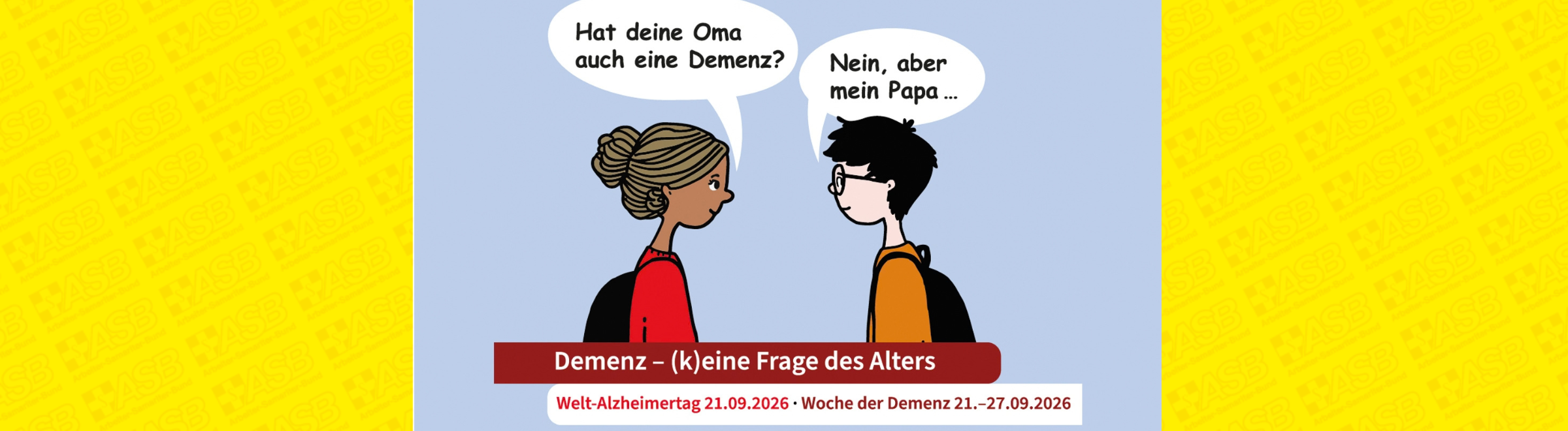 Zwei gezeichnete Personen unterhalten sich über Demenz
